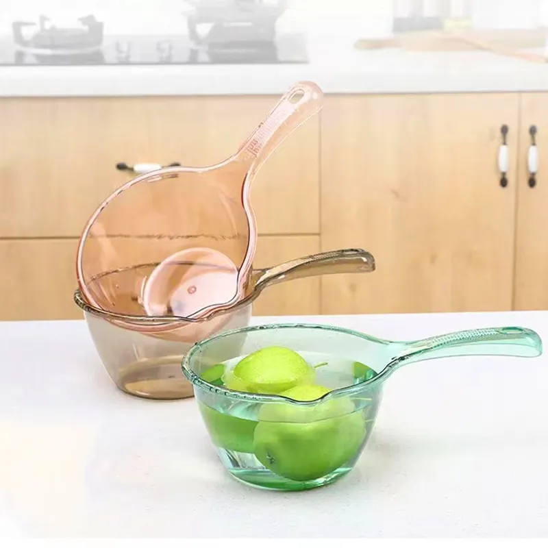 Louche de cuisine épaisse en plastique, 1 pièce, boule d'eau, tasse de salle de bains, cuillères de bain, tremper l'eau avec poignée, boule d'eau pour le lavage des cheveux