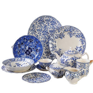 Exquisito Juego de Café de Porcelana Azul y Blanca Estilo Chino, Ecológico, Marca Alfa, para Uso en Restaurantes - Product Image 1