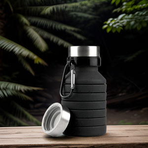 Bouteilles d'eau pliables en silicone sans BPA de 17 oz/500 ml, réutilisables et pratiques pour les voyages, le camping et la randonnée - Product Image 4