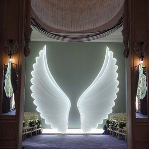 مستلزمات الزفاف، ديكورات الحفلات الشعبية، أجنحة كبيرة بإضاءة LED، خلفية مسرحية مضيئة للحفلات والمناسبات - Product Image 1