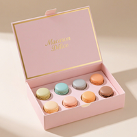 Boîtes en papier de bonbon personnalisées emballage de macaron rose boîte-cadeau pour emballage en carton de biscuit au chocolat boîtes alimentaires