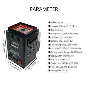 Machine à fumée professionnelle 1200W RGB LED avec pulvérisation verticale, machine à fumée DMX pour DJ, mariages et fêtes - Product Image 5