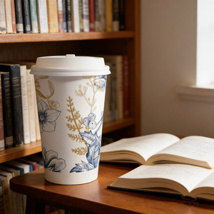 Gobelet en papier 3D personnalisé avec logo imprimé, gobelet isotherme floqué pour boissons chaudes, café, gobelets en papier 3D en relief - Product Image 2