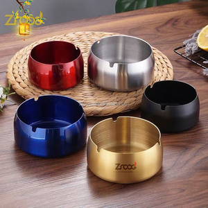 Cenicero de acero inoxidable de diseño clásico, <span class=keywords><strong>sin</strong></span> <span class=keywords><strong>humo</strong></span>, inodoro y a prueba de viento, para mesa de oficina en casa o Patio al aire libre - Product Image 3