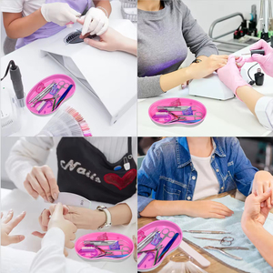 Multicolor Stainless Steel Nail Desktop <b>Storage</b> Tray Manicure Jewelry Decoration Metal Display Stand Salon Supply <b>Tool</b> Wholesale - Product Image 4