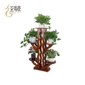 Soporte de madera para plantas y flores, expositor de macetas, estante de madera al por mayor de China, color verde para suelo. - Product Image 2