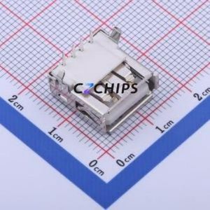 901-132A1016D10200 USB Connector Bent Lead Through Hole Connector Type-A USB 2.0 Female Right Angle Insert - Product Image 1