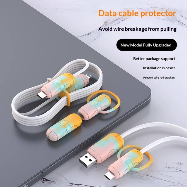 Cartoon Silicone Cable Winder Anti Break Charging Cable Organizer Strap for iPhone Android USB Data Cable Protector Wholesale