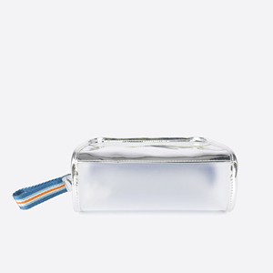 Pochette à maquillage argentée métallisée, trousse de toilette portable pour retouches quotidiennes et voyages - Product Image 6