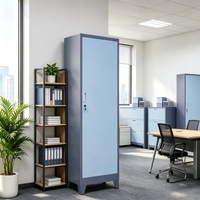 Armoire de rangement en acier multi-couleurs sur pied, personnalisable, à portes simples, pour vêtements, casier en acier, armoire de rangement, vente en gros