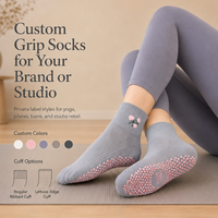 Chaussettes de yoga pour femmes, chaussettes de pilates personnalisées, logo de marque personnalisé, chaussettes antidérapantes avec grip en silicone pour pilates, yoga, gym
