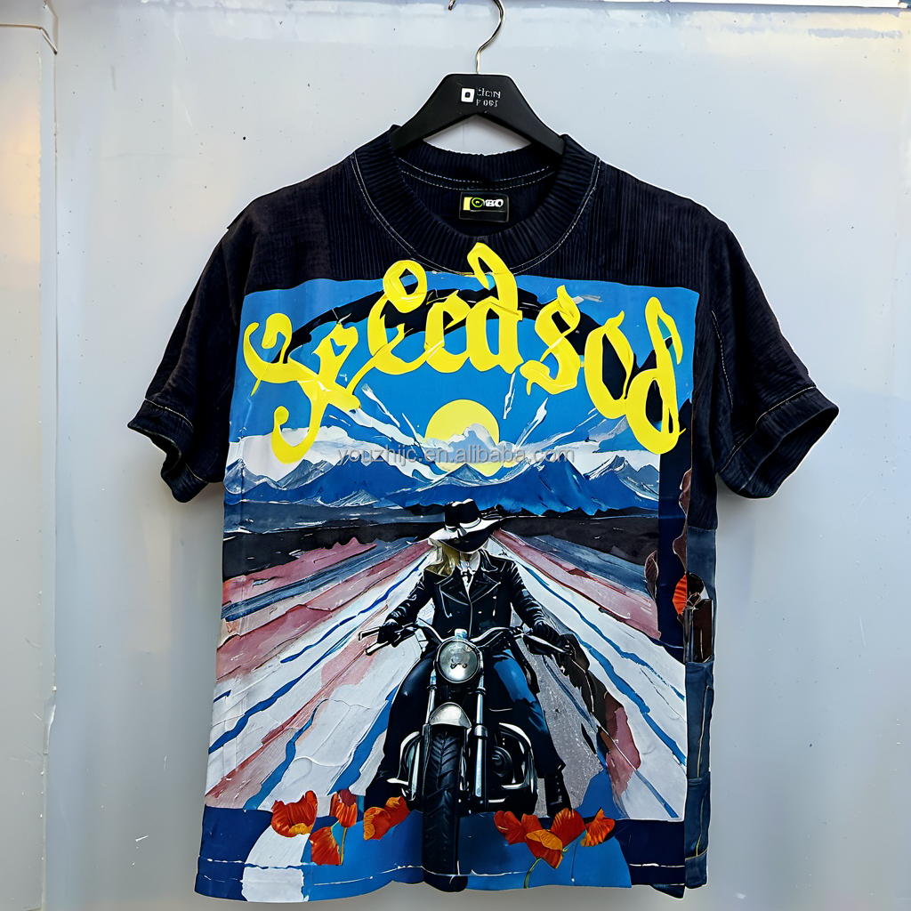 American Style Men's T-Shirt High Quality Luxury Logo Hip Hop