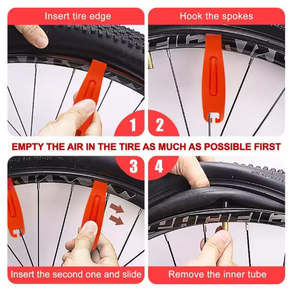 Levier de pneu de vélo 3 pièces haute résistance. Clé de réparation de vélo. Utilisé comme ouvre-<span class=keywords><strong>porte</strong></span> de vélo et outil de levier. Outil de réparation de pneus. - Product Image 6