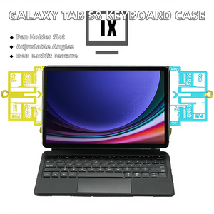 Custodia con Tastiera Magica per Samsung <span class=keywords><strong>Galaxy</strong></span> <span class=keywords><strong>Tab</strong></span> <span class=keywords><strong>S8</strong></span> 11 Pollici, <span class=keywords><strong>Cover</strong></span> Magnetica Nera per Tablet con Visione Multi-Angolo e Slot per Penna Esterna USB - Product Image 2