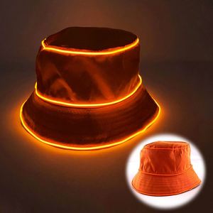 Casquette de pêcheur lumineuse à LED personnalisée avec logo, chapeau de pêcheur brodé avec logo imprimé, casquette unisexe de couleur unie à visière plate - Product Image 6