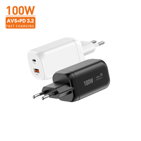 Cargador de Escritorio Vina de 100W con Carga Rápida GaN, USB-C, USB-A, Enchufe Plegable para EE. UU., AVS PD 3.2, Certificado ROHS/FCC para EE. UU., Compatible con Samsung y iPhone