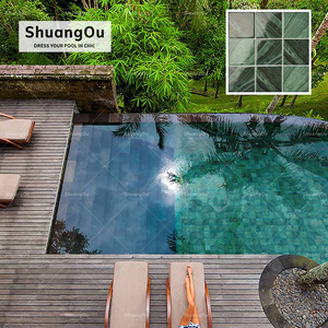 Mosaico verde scuro verde mosaico nuovo Design piscina mosaico per piscina colore verde lucido per bagno mosaico in porcellana - Product Image 5