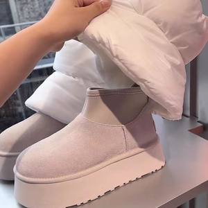 Bottes d'hiver pour femmes en fourrure plateforme épaisse respirante antidérapante <span class=keywords><strong>avec</strong></span> logo personnalisé en gros - Product Image 2