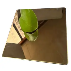Factory Wholesale 8K Golden SS Plate 3d Wall Decor Gold Mirror PVD Color 201 202 304 316 430 Decorative Stainless Steel Sheet