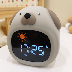 Nuovo Orologio per l'Addestramento al Sonno per Bambini con Luce Notturna Facile da Impostare con Suoni Naturali Lampada Sveglia a Forma di Cane per Camere dei Bambini - Product Image 5