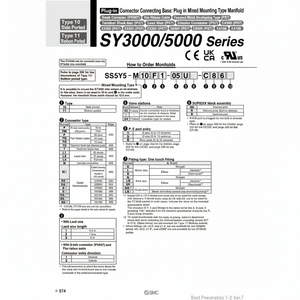 ชิ้นส่วนนิวเมติก SS5Y5-M10F1-12BS-C6นิวเมติก SMC - Product Image 1
