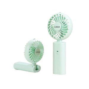 Ventilateur portable pliable vert en ABS, facile à ranger, léger, à charge rapide, avec logo personnalisé pour femmes - Product Image 1