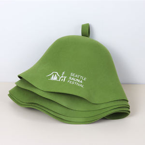 Chapeau de sauna en feutre de laine mérinos de luxe, écologique, réutilisable, de haute qualité, pour le soin des cheveux, unisexe, adulte, logo brodé personnalisé - Product Image 4