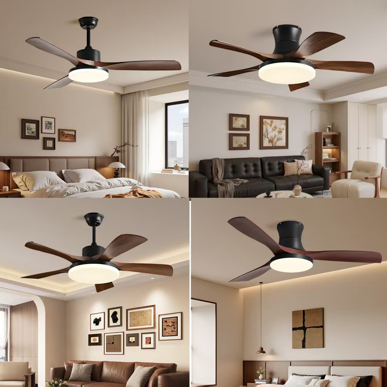 pales de ventilateur en noyer noir-abs