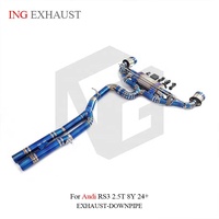 ING Full Titanium Electronic Valved Catback untuk Audi RS3 8Y EA855 2.5T 2021+ |   Remote Burnt Blue Dual Tips Grosir