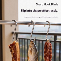 Crochet à jambon en acier inoxydable NG en forme de S, modèle S, qualité alimentaire, robuste, pour suspendre canard rôti, poisson mariné, saucisses, usage domestique