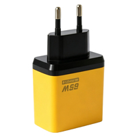 Chargeur GaN 65W X003 avec entrée USB-C, prise EU, boîtier en plastique pour charge rapide PD