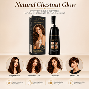 Crema para Teñir el Cabello de Negro Oscuro, Color Permanente con Brocha de Aplicación, Esencia Natural, Precio de Fábrica, Cobertura de Cabello Gris - Product Image 1