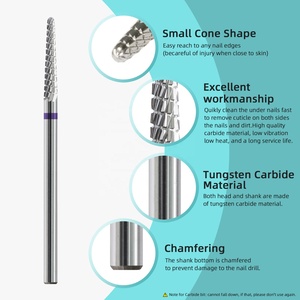 HYTOOS Kleine kegel kopfhaut reinigung Nagelbohrer Bits 3/32 konisch Karbid Nagelbit, professionelle Sicherheit unter den Nägeln abgestorbene Haut Reiniger - Product Image 5