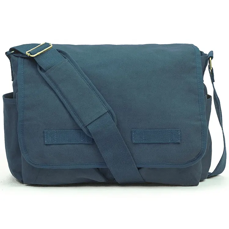 Manufacturer Customizable Custom Classic Vintage Cotton Canvas Colorful For Men Women Laptop Shoulder Crossbody Messenger Bag