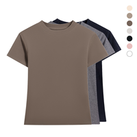 T-shirts unis épais pour femme en coton et élasthanne, décontractés d'été, imprimés