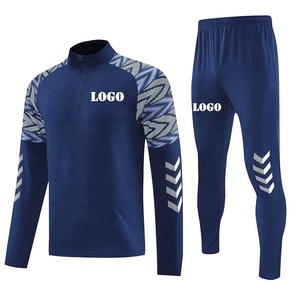 Tuta da <span class=keywords><strong>Calcio</strong></span> Personalizzata con Logo, Kit Sublimato, Giacca da Allenamento per Uomo, Completo Blu con Felpa e Pantaloni - Product Image 2