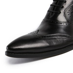 Chaussures Oxford en cuir de vachette durable à bout pointu, à enfiler, avec soutien de la voûte plantaire, imperméables, semelle antidérapante, pour hommes d'affaires - Product Image 5