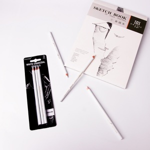 Ensemble de 3 crayons fusain blanc peinture sur papier teinté vente en gros mettre en évidence des crayons fusain croquis - Product Image 3