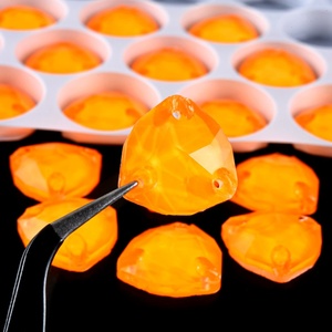 OLeeya 3A Grade Crystal Ab Rhinestones Color Fat Triangle Shape Glass Sew on Rhinestones Dance Decoration for Leotards <b>Bikini</b> - Product Image 4