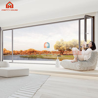 Fenêtre à battant moderne en aluminium à double vitrage, verre trempé double, isolation thermique, moustiquaire en acier inoxydable pour maison et appartement