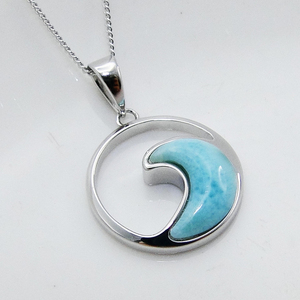 Nouveau design de pendentif en argent sterling 925 avec pierre précieuse bleue en larimar naturel pour femme - Product Image 4