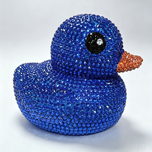 Juguete de Pato Flotante de Goma con Diamantes, Bonito y Seguro, de 2 Pulgadas, con Logotipo Personalizado, para la Hora del Baño del Bebé y Diversión en la Playa - Product Image 4