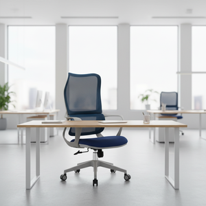 Venda Direta de Fábrica Cadeira de Escritório Executiva Ergonômica Moderna em Malha Preta com Encosto Alto Confortável, <span class=keywords><strong>Base</strong></span> de Aço com Altura Ajustável - Product Image 5