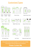 Cubiertas Personalizadas para Cabeza de Golf, Cubiertas Impermeables con Estampado Bordado, Cuero Pu, Conductor de Madera