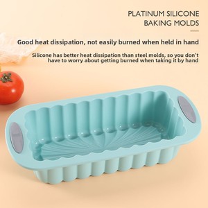 Twee-kleurige toastvorm rechthoekige bakvorm cakevorm antislip handvat siliconen gel ovenbestendig op voorraad rechtstreeks van de fabriek - Product Image 3
