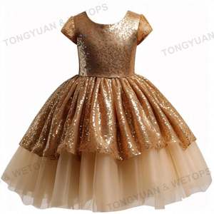 ชุดเดรสเด็กผู้หญิงปักเลื่อมสีทองสำหรับงานพรอม งานปาร์ตี้วันเกิด ชุดเจ้าหญิง - Product Image 5