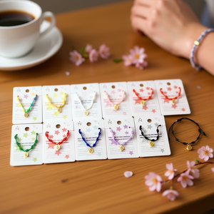 Bracciale con nodo a sette stelle in acciaio inossidabile Gold Eye, fatto a mano, set da 12 pezzi - Product Image 3