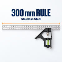 HEHE Règle combinée industrielle en acier inoxydable et alliage de zinc 12''/300MM, personnalisable OEM, outil multifonctionnel pour mesurer les angles