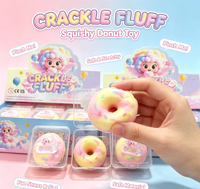 Jouet Squishy en Guimauve Effet Craquelé, Mignon et Coloré, en Forme de Donut, Sonore, Sensoriel, Anti-stress, pour Enfants, Coffret Cadeau