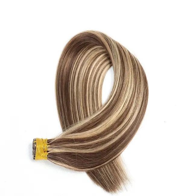 New double drawn flat track russian remy human hair weave 100g invisible skin pu weft hair extensions